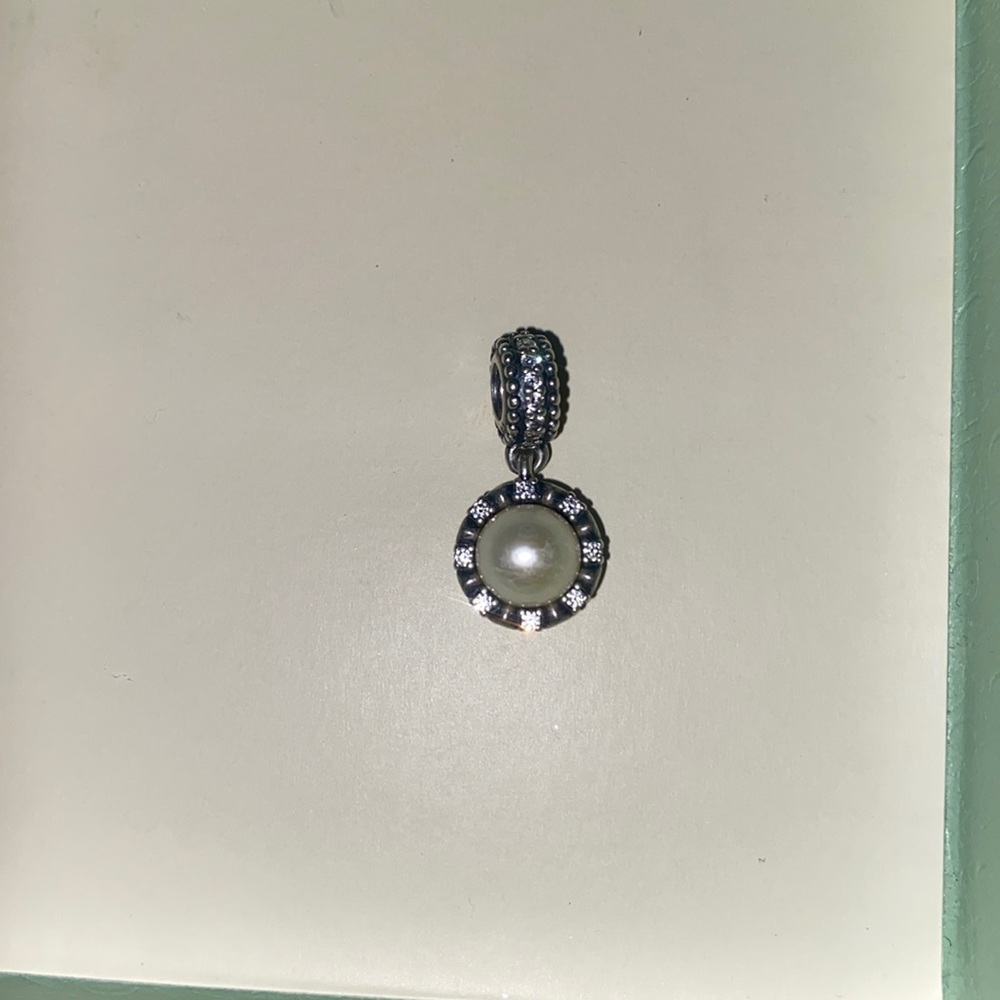 Pandora pearl and diamond charm